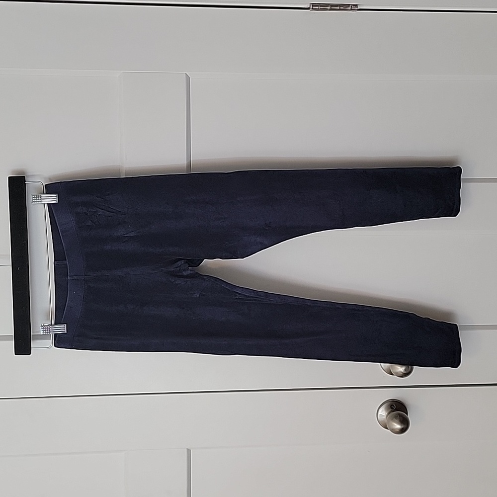 Boden Navy blue velour leggings, size 13-14 Y